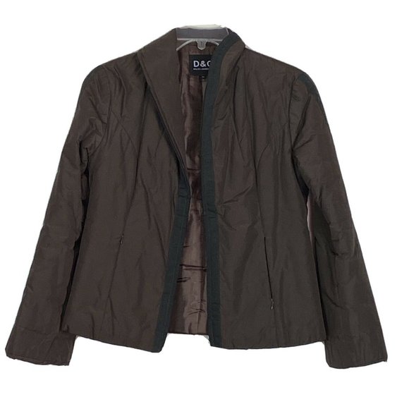 Dolce & Gabbana Quilted Puff Brown Zip Up Jacket M - Picture 1 of 11